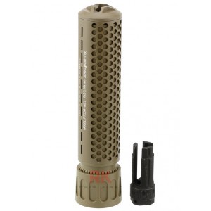 Глушитель страйкбольный быстросъемный 5KU KAC-QDC silencer with flash hider TAN 5KU-205-T